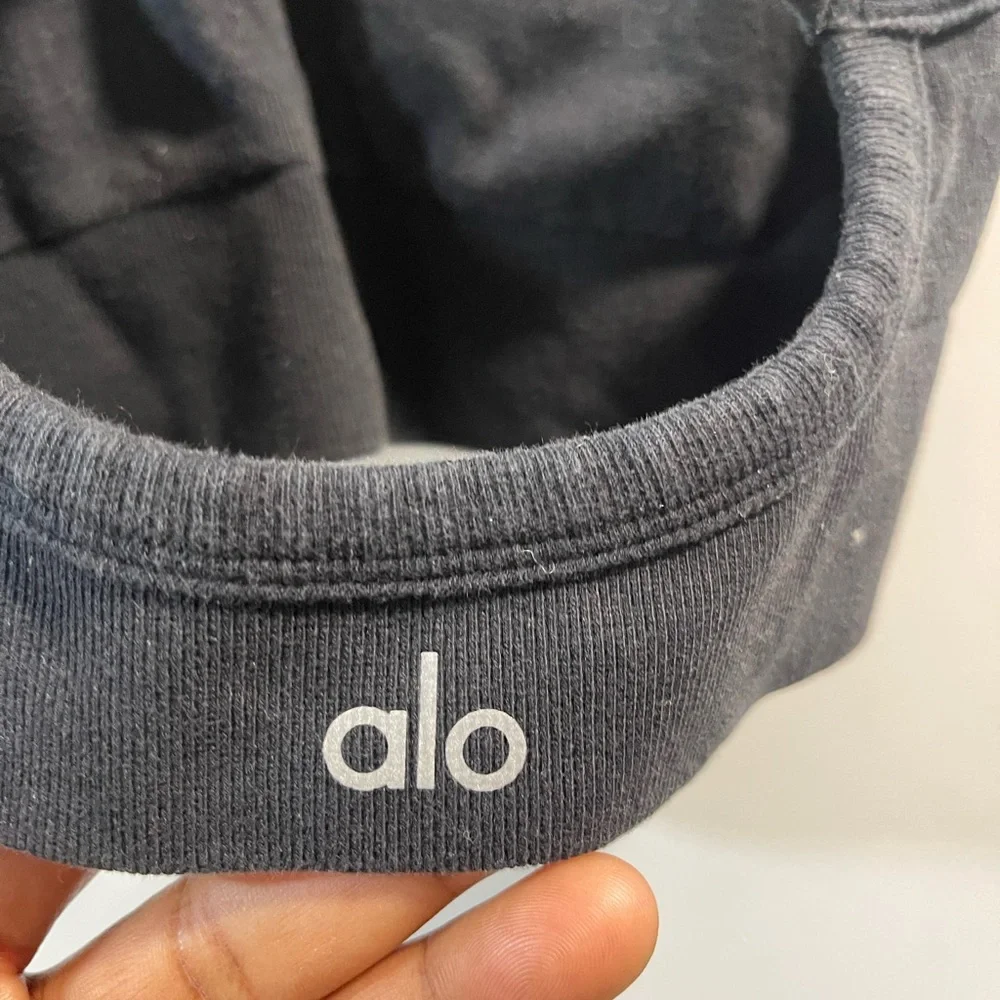 ALO Yoga Black Strappy Crop Top